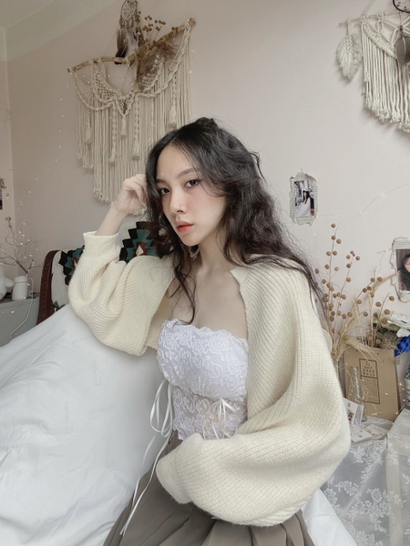 ÁO CARDIGAN LEN DÁNG CROPTOP LỬNG CÓ 2 MÀU