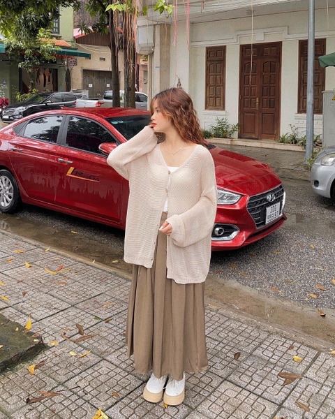 ÁO CARDIGAN LEN LƯỚI MỎNG