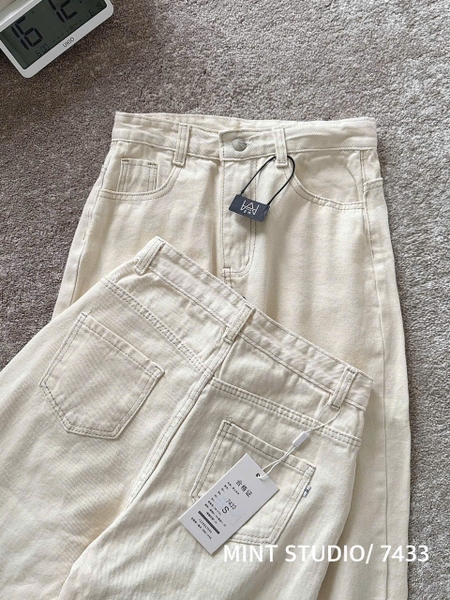 QUẦN JEANS SUÔNG BE MÃ 7433