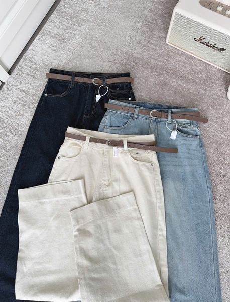 QUẦN JEANS SUÔNG ĐỨNG KÈM THẮT LƯNG MÃ 8181.8179.8180