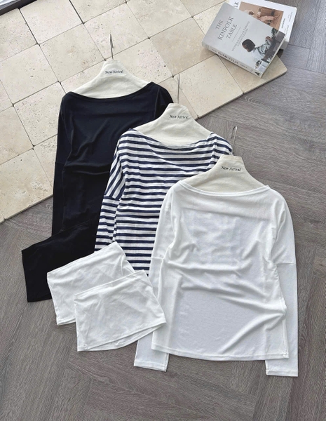 ÁO THUN DÀI CỔ THUYỀN KÈM QUÂY MÃ 1568