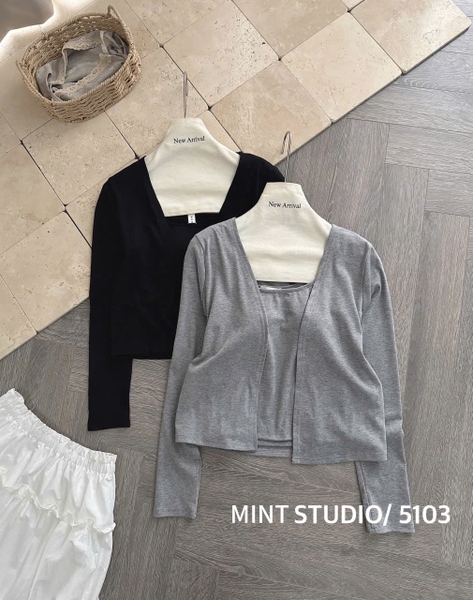 SET ÁO HAI DÂY KÈM CARDIGAN MÃ 5103