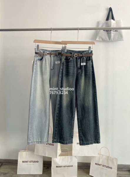 QUẦN JEANS MÃ 7679.8234 SUÔNG ĐỨNG TẶNG KÈM THẮT LƯNG