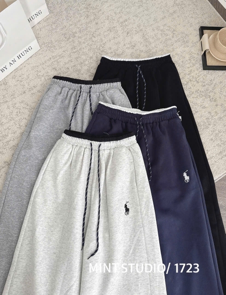 QUẦN NỈ SUÔNG DÂY RÚT THÊU NGỰA MÃ 1723