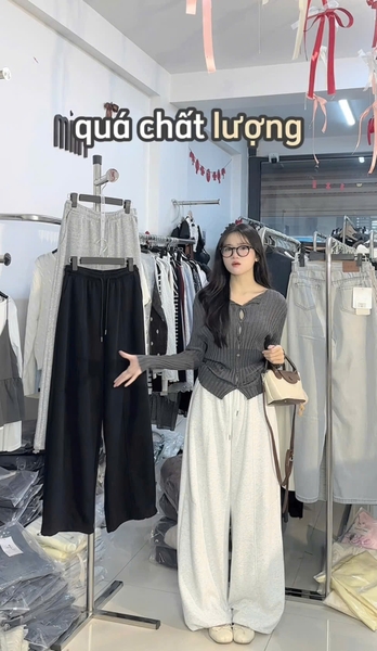 QUẦN NỈ SUÔNG GÂN DÂY RÚT MÃ 3590