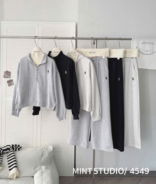 SET BỘ NỈ KHÓA KÉO THÊU NGỰA MÃ 4549