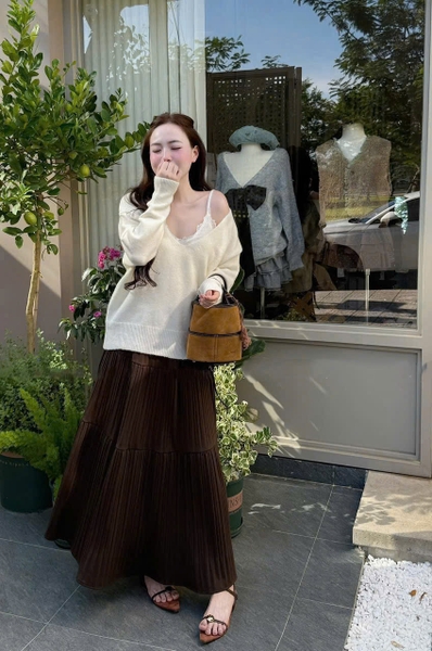 CHÂN VÁY DÀI DẠ LY MÃ 2563