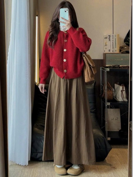 ÁO CARDIGAN LEN KHUY TO MÃ 2288