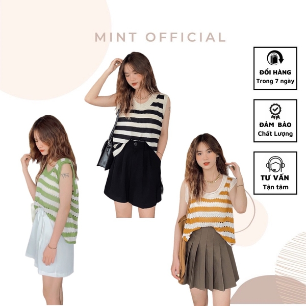 ÁO TANKTOP LEN MÓC KẺ NGANG