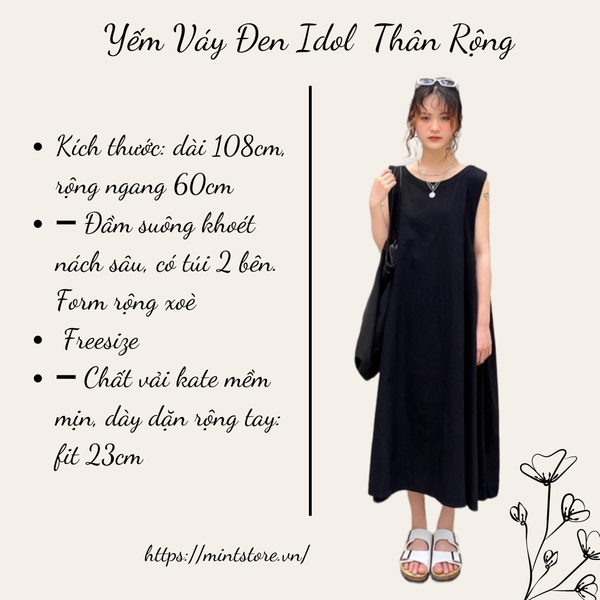 YẾM VÁY ĐEN IDOL THÂN RỘNG