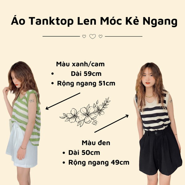 ÁO TANKTOP LEN MÓC KẺ NGANG