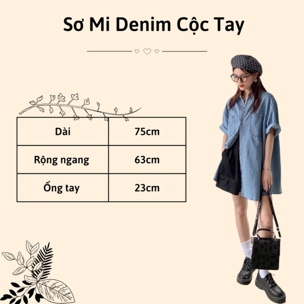 SƠ MI DENIM CỘC TAY