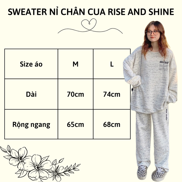 ÁO SWEATER NỈ CHÂN CUA RISE AND SHINE