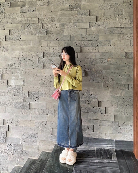SUHA ÁO SƠ MI DÀI TAY DÁNG LỬNG