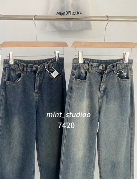 QUẦN JEANS SUÔNG RỘNG MÀI MÃ 7420