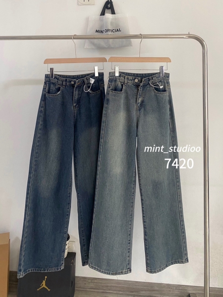 QUẦN JEANS SUÔNG RỘNG MÀI MÃ 7420