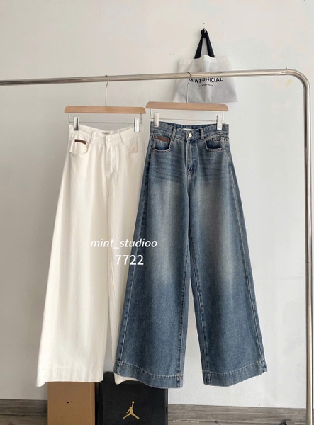 QUẦN JEANS SUÔNG RỘNG TAG NÂU MÃ 7722