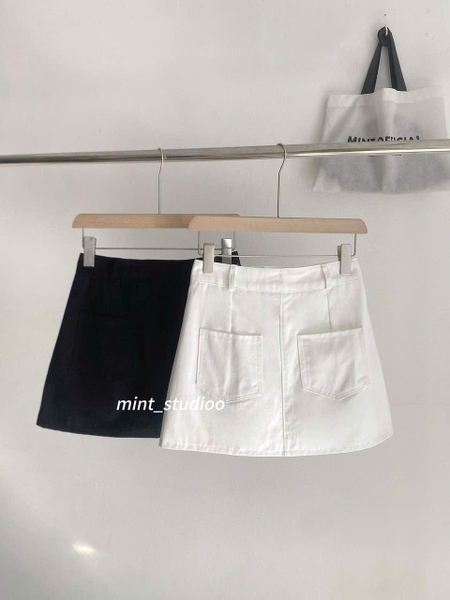 CHÂN VÁY KAKI JEANS CHỮ A DÁNG NGẮN MÃ 2267