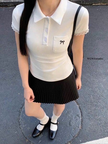 ÁO POLO THÊU NƠ TAY REN WWGE MÃ W3511