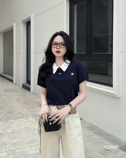ÁO POLO TRƠN THÊU CHANEL MÃ 021687