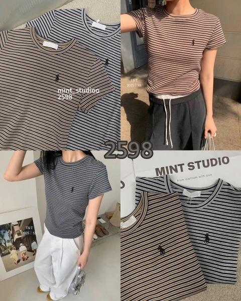 ÁO BABYTEE KẺ THÊU NGỰA MÃ 2598