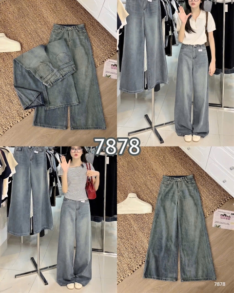 QUẦN JEANS XANH NHẠT SUÔNG RỘNG MÃ 7878