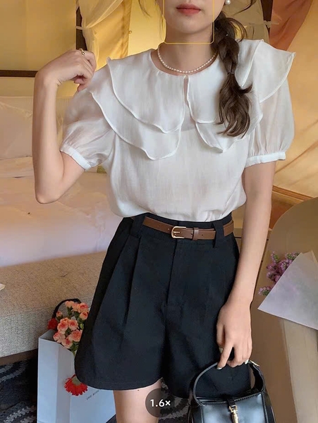 QUẦN SHORT KAKI ỐNG RỘNG KÈM BELT MÃ 371
