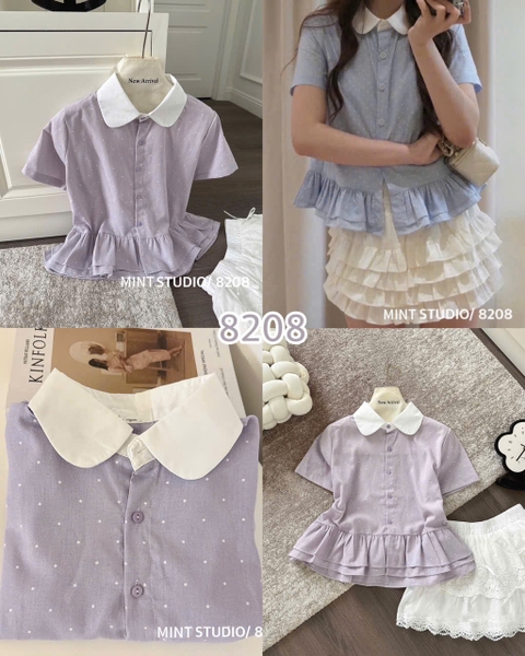 SƠ MI CỔ SEN BÈO DƯỚI MÃ 8208