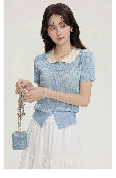 ÁO MONGTOGHI PHỐI CỔ SEN MÃ 3789