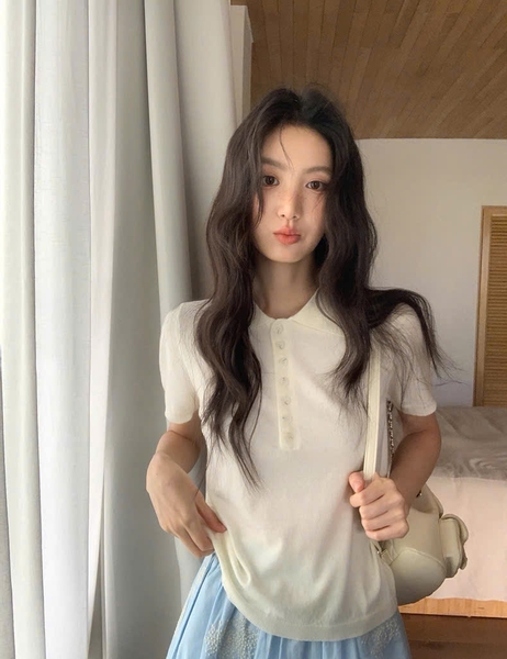 ÁO LEN POLO CÚC ĐÍNH TAG MÃ 50729