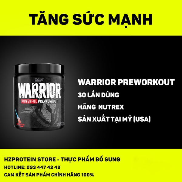 NUTREX WARRIOR POWERFULL PRE WORKOUT (30 LẦN DÙNG)