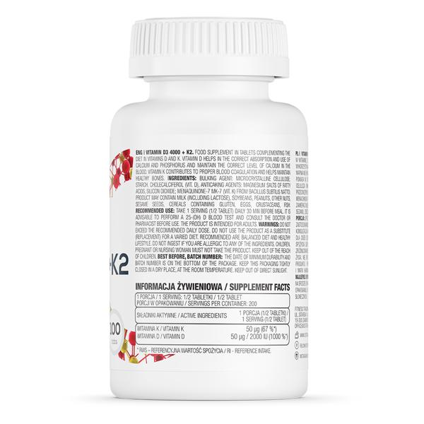 Ostrovit D3 Vitamin 4000+K2 (100 viên)