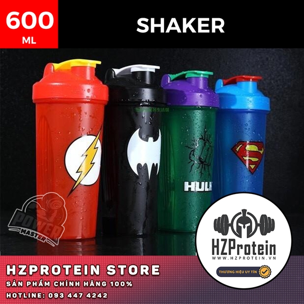 SHAKER SIÊU ANH HÙNG 700ML - BÌNH LẮC CÓ LÒ XO TIỆN LỢI