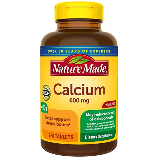 Nature Made Calcium 600mg + Vitamin D3 - 220 Viên