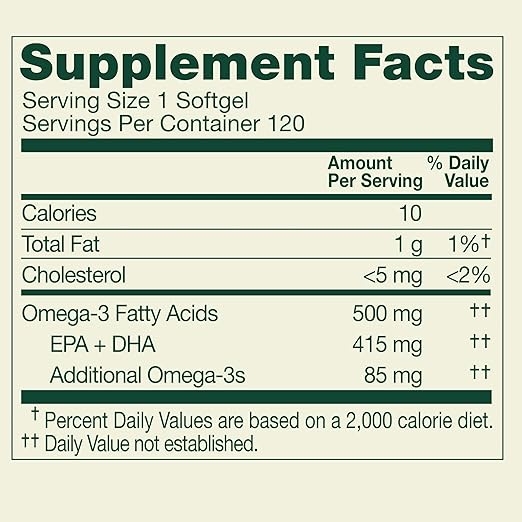 Spring Valley Omega3 500mg - Bổ Sung Dầu Cá Hỗ Trợ Sức Khỏe Tổng Thể