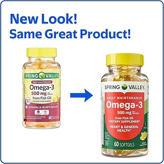 Spring Valley Omega3 500mg - Bổ Sung Dầu Cá Hỗ Trợ Sức Khỏe Tổng Thể