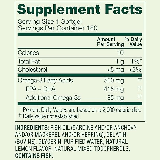 Spring Valley Omega3 500mg - Bổ Sung Dầu Cá Hỗ Trợ Sức Khỏe Tổng Thể