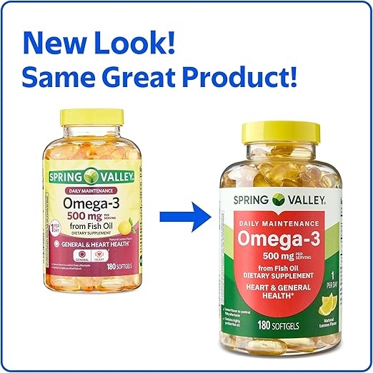 Spring Valley Omega3 500mg - Bổ Sung Dầu Cá Hỗ Trợ Sức Khỏe Tổng Thể