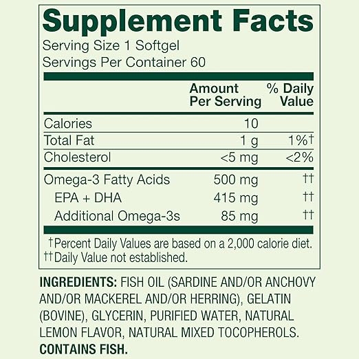 Spring Valley Omega3 500mg - Bổ Sung Dầu Cá Hỗ Trợ Sức Khỏe Tổng Thể