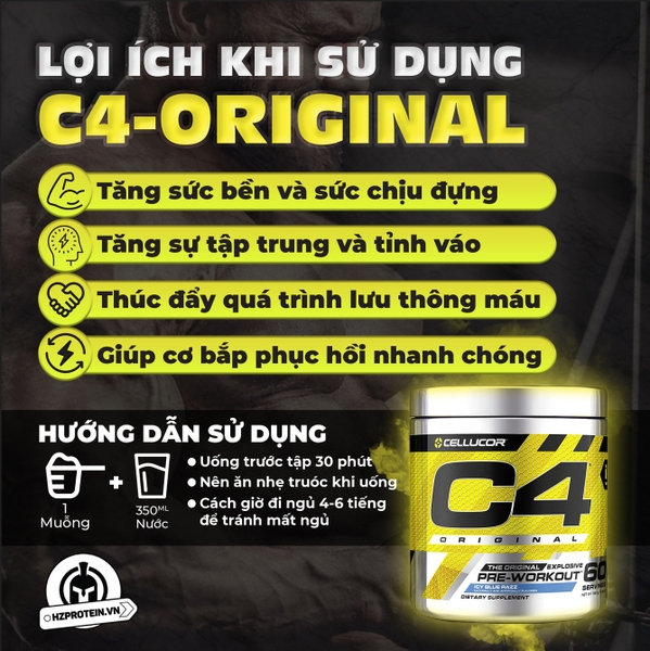 CELLUCOR C4 ORIGINAL PREWORKOUT - TĂNG SỨC MẠNH (60 LẦN DÙNG)