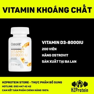 OSTROVIT VITAMIN D3 8000IU - VIÊN UỐNG TĂNG CƯỜNG KHẢ NĂNG XƯƠNG KHỚP, ĐỀ KHÁNG (200 VIÊN)