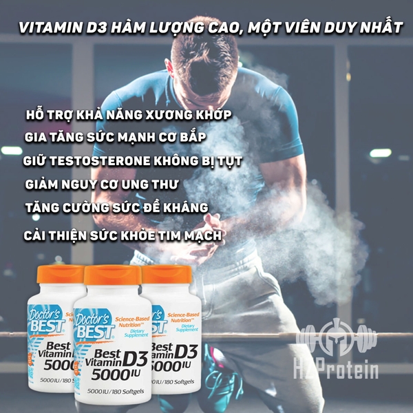BEST'S DOCTOR D3 - BỔ SUNG VITAMIN D3 - 180 VIÊN (5000 IU)