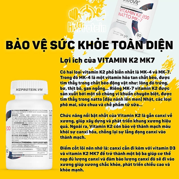 OSTROVIT VITAMIN K2 MK7 200 NATTO  (90 VIÊN)