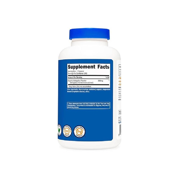 Nutricost Astragalus Root 550mg - Thảo Dược Thiên Nhiên Chống Viêm, Hỗ Trợ Tim Mạch