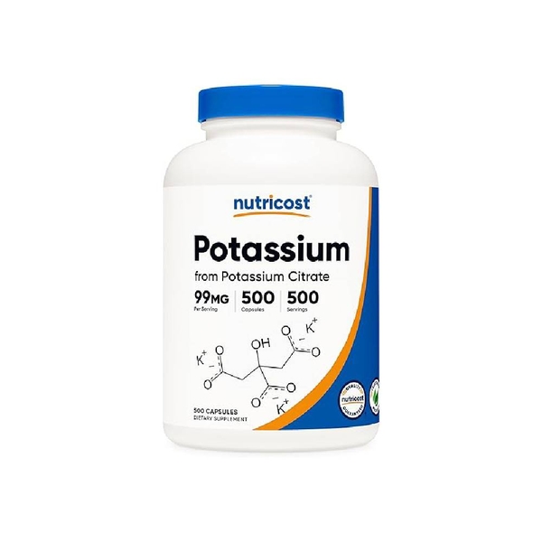 Nutricost Potassium Citrate 99mg - Hỗ Trợ Cân Bằng Điện Giải (500 Viên)