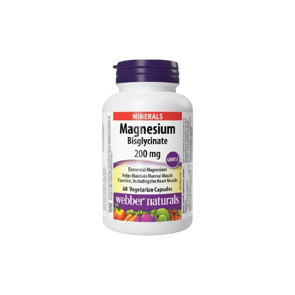 Webber Naturals Magnesium Bisglycinate 200mg - Tăng Cường Trí Nhớ, Đau Nửa Đầu