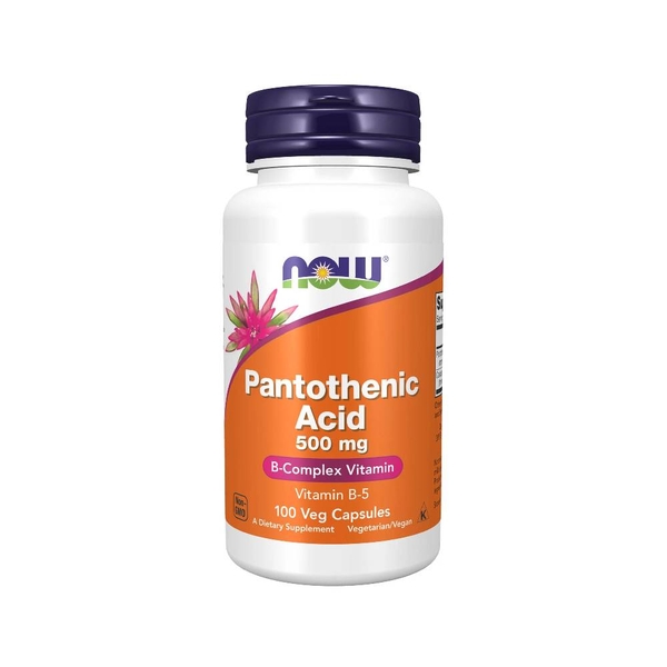 Now Pantothenic Acid 500mg (100 Viên) - Tăng cường sức khỏe làn da