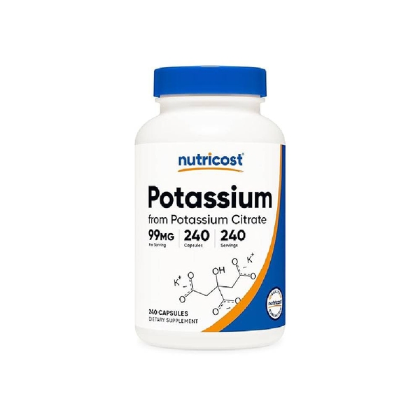 Nutricost Potassium Citrate 99mg - Hỗ Trợ Cân Bằng Điện Giải (500 Viên)
