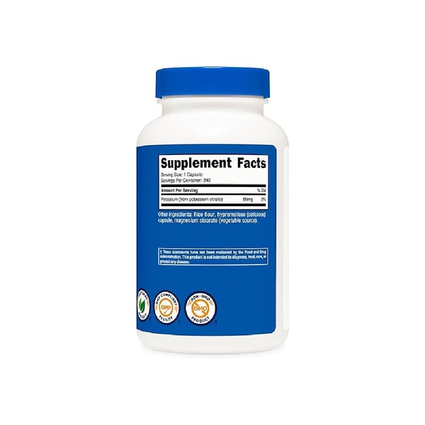 Nutricost Potassium Citrate 99mg - Hỗ Trợ Cân Bằng Điện Giải (500 Viên)