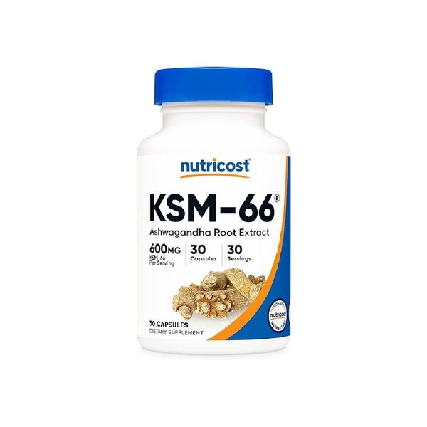 Nutricost KSM-66 Ashwagandha Root Extract 600mg - Giảm Stress, Ngủ Ngon, Tăng Khả Năng Miễn Dịch